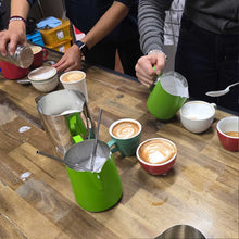 Load image into Gallery viewer, people learning how to prepare espresso coffee with commercial coffee equipment