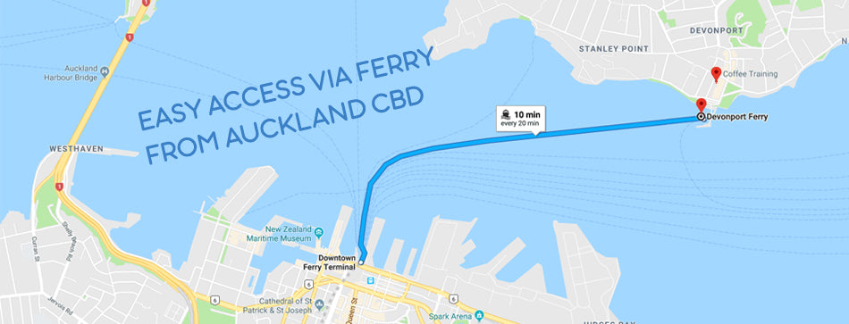 learn to make cafe coffee in auckland easy access via ferry